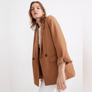 NWT Madewell Caldwell Double-Breasted Blazer in Warm Hickory Size Medium